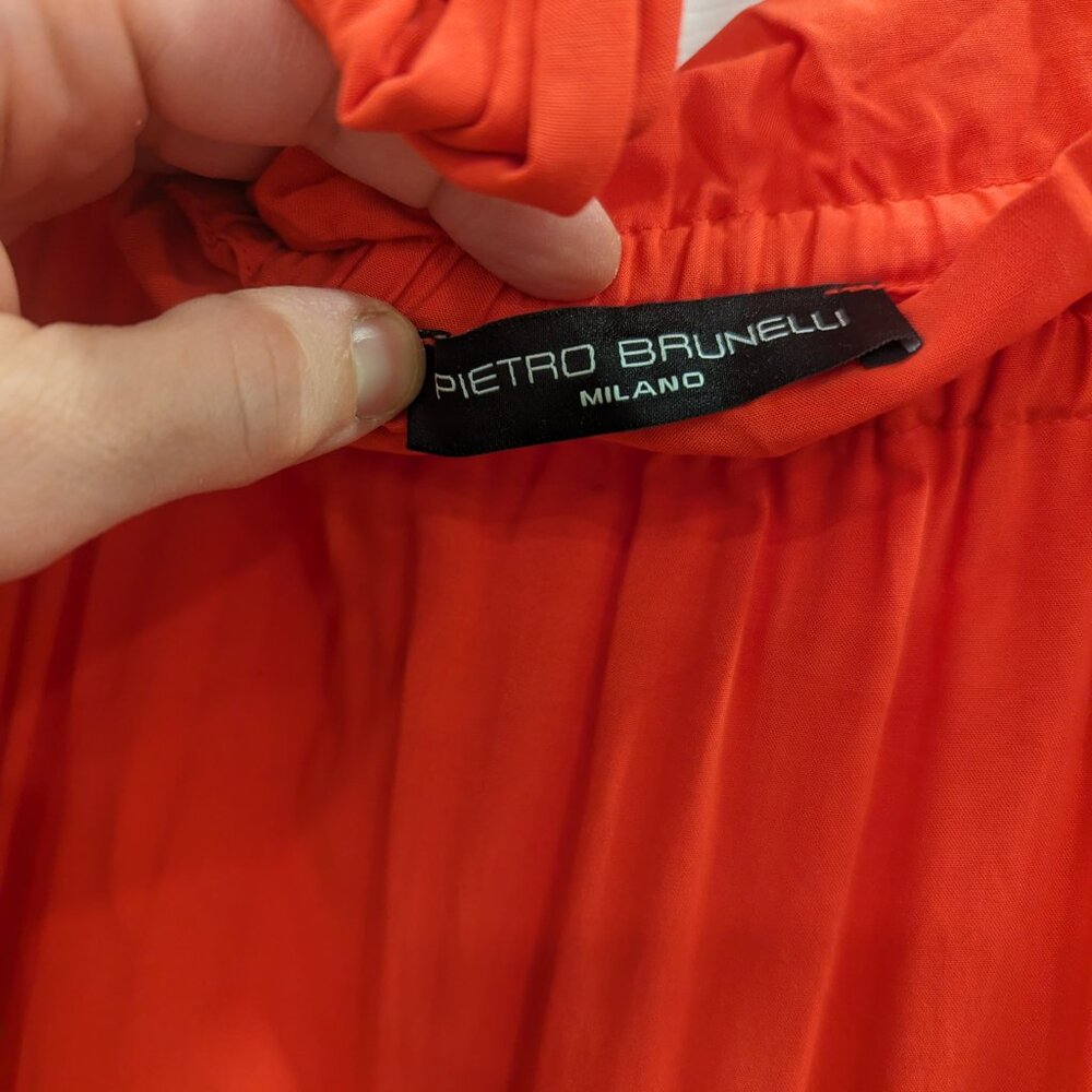 Vibrant Orange Pietro Brunelli Milano Size S Maternity Dress - Picture 2 of 2